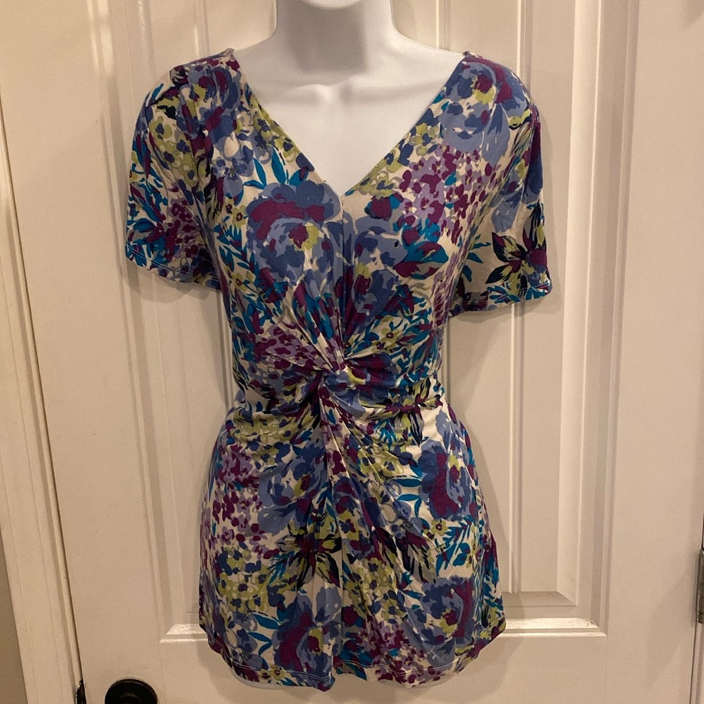🔥5/$20🔥 NICOLE MILLER FLORAL PRINT TIE WAIST BLOUSE